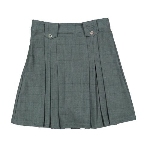 1984 Ribbed Knit Sweater with Plaid Skirt